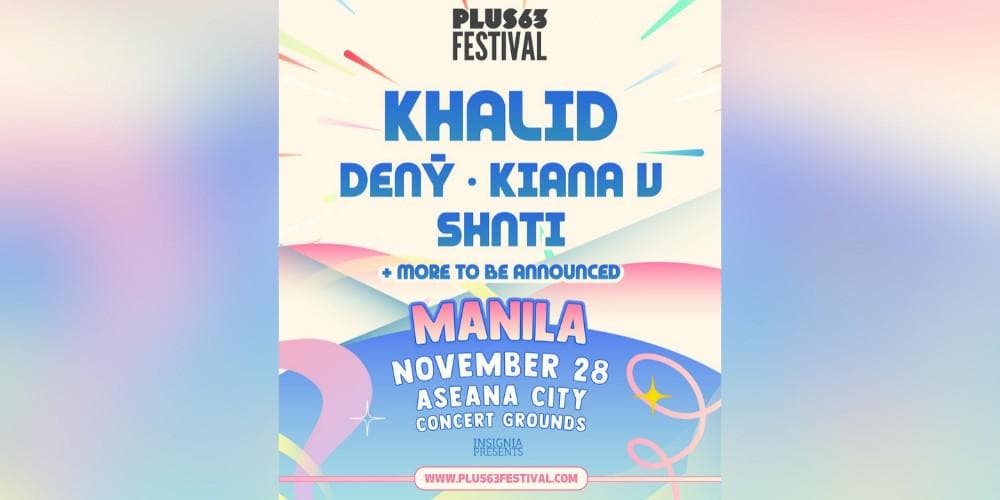 Unang lineup ng mga performer sa Plus63 music festival, inanunsyo kasama si Khalid