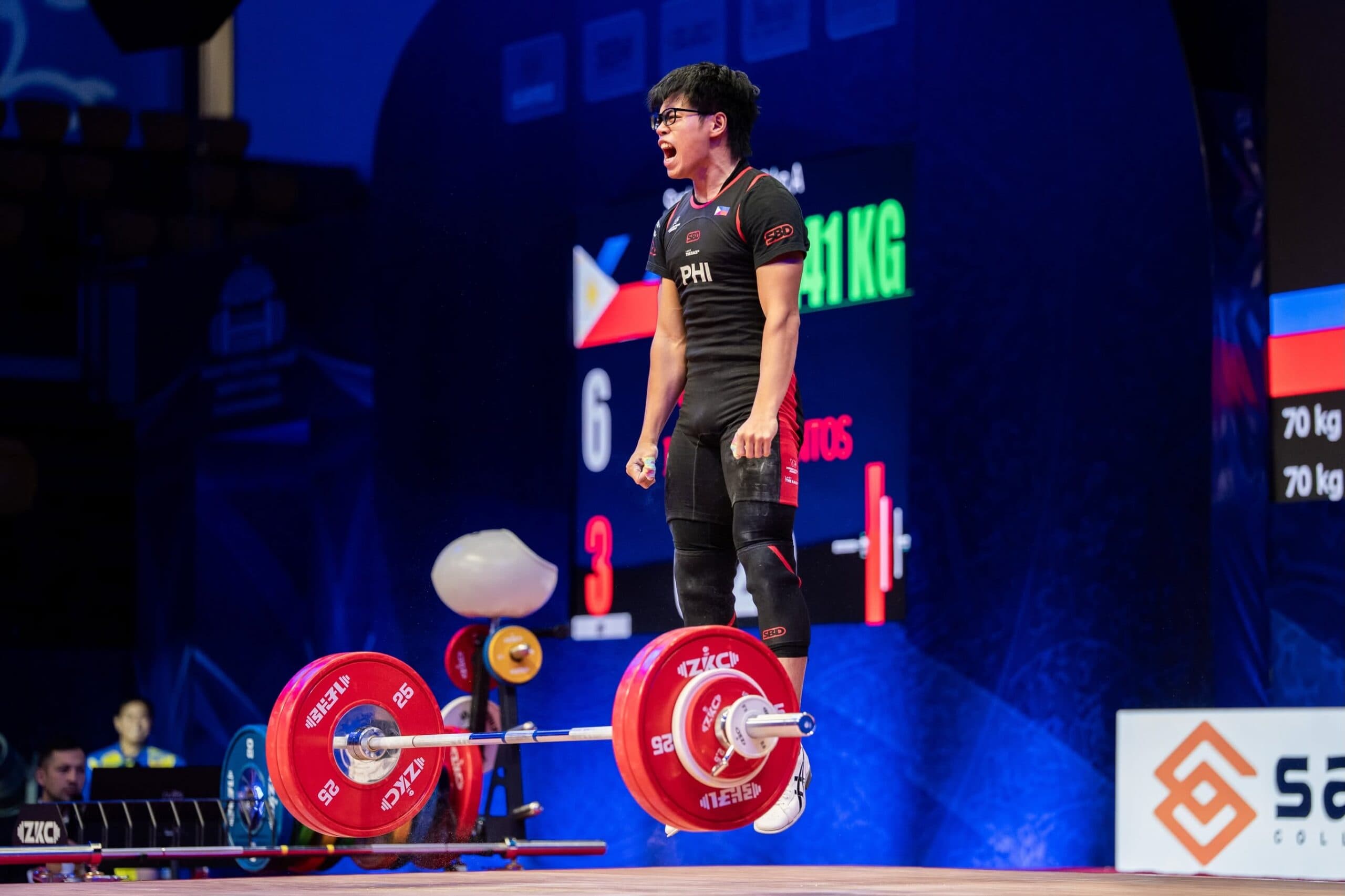 Tatlong Ginto ang Nakuha ni Albert Ian Delos Santos sa Asian Weightlifting Championships